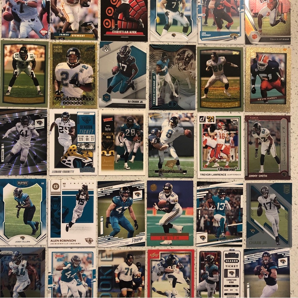 30 Jacksonville Jaguars 🏈 cards Trevor Lawrence Tony Boselli Travis Etienne